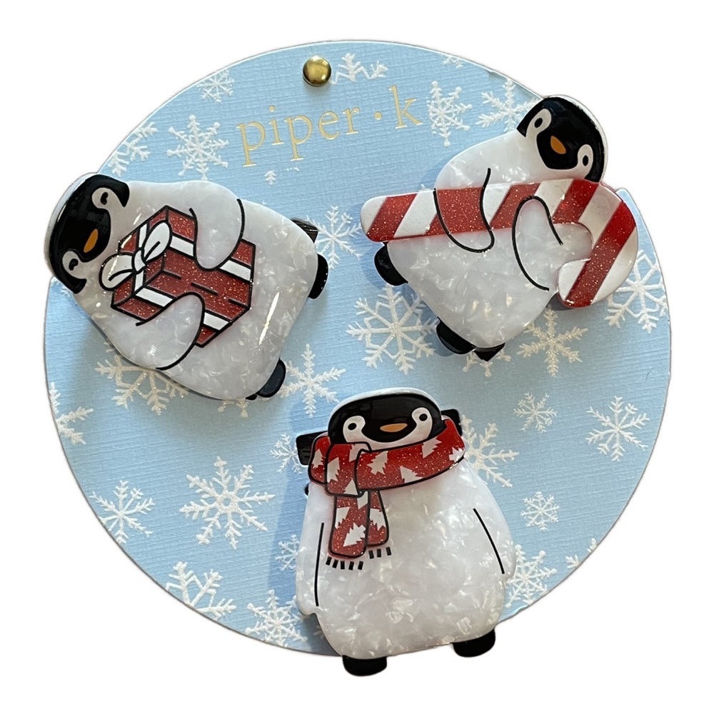 New Piper Snowman Claw Hair Clip Accessories Set of Three - Picture 1 of 6